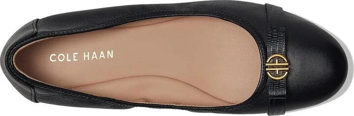 Cole Haan Tova Bow Ballet Women's Shoes Black Leather : 5 B - Medium - Image 2