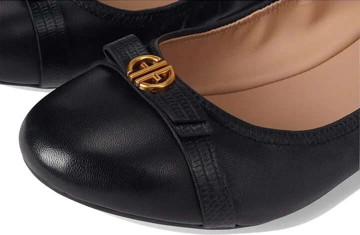 Cole Haan Tova Bow Ballet Women's Shoes Black Leather : 5 B - Medium - Image 7