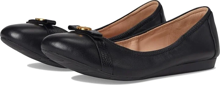 Cole Haan Tova Bow Ballet Women's Shoes Black Leather : 5 B - Medium