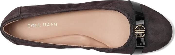 Cole Haan Tova Bow Ballet Women's Shoes Dark Chocolate Suede : 8 B - Medium, Leather - Image 2