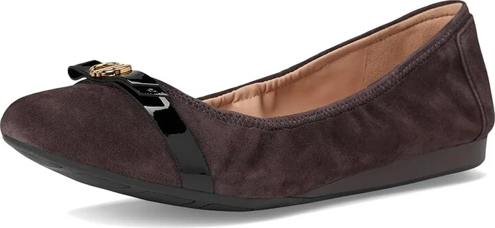 Cole Haan Tova Bow Ballet Women's Shoes Dark Chocolate Suede : 8 B - Medium, Leather - Image 5
