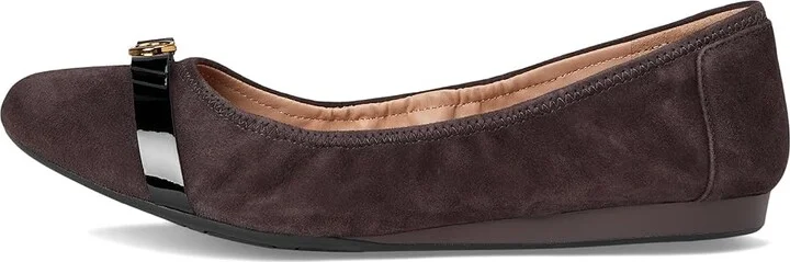 Cole Haan Tova Bow Ballet Women's Shoes Dark Chocolate Suede : 8 B - Medium, Leather - Image 6