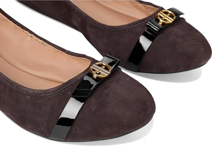 Cole Haan Tova Bow Ballet Women's Shoes Dark Chocolate Suede : 8 B - Medium, Leather - Image 7