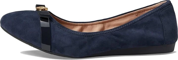 Cole Haan Tova Bow Ballet Women's Shoes Navy Blazer Suede : 5 B - Medium, Suede/Leather - Image 5