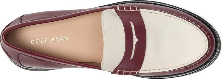Cole Haan Treena Lug Loafers Women's Shoes Black Garnet Box Leather/Ivory Box : 10 B - Medium - Image 2