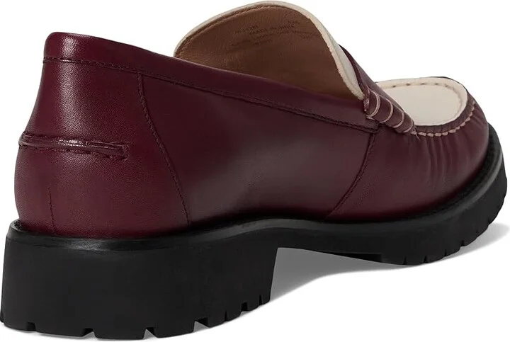 Cole Haan Treena Lug Loafers Women's Shoes Black Garnet Box Leather/Ivory Box : 10 B - Medium - Image 4
