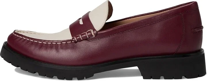 Cole Haan Treena Lug Loafers Women's Shoes Black Garnet Box Leather/Ivory Box : 10 B - Medium - Image 6