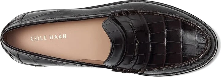 Cole Haan Treena Lug Loafers Women's Shoes Dark Choc Croc Print Leather : 8 B - Medium - Image 2