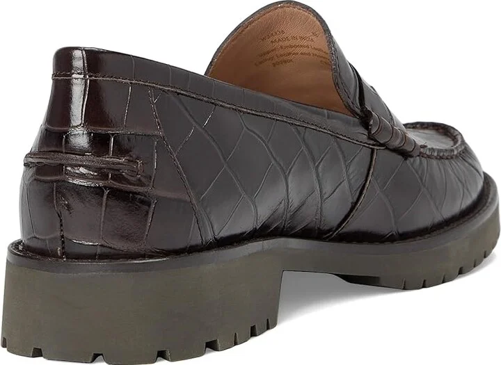 Cole Haan Treena Lug Loafers Women's Shoes Dark Choc Croc Print Leather : 8 B - Medium - Image 4