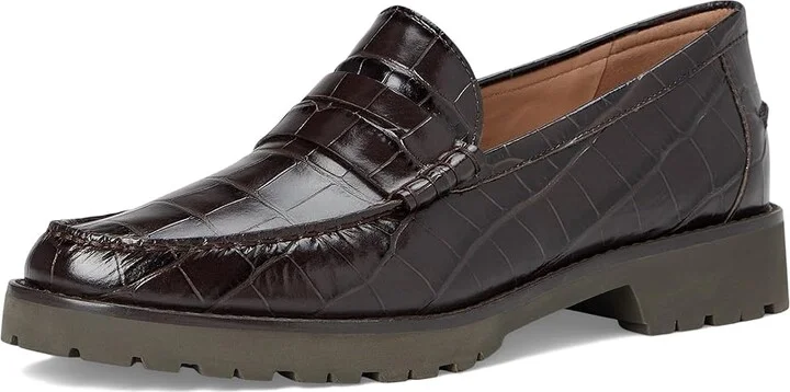 Cole Haan Treena Lug Loafers Women's Shoes Dark Choc Croc Print Leather : 8 B - Medium - Image 5