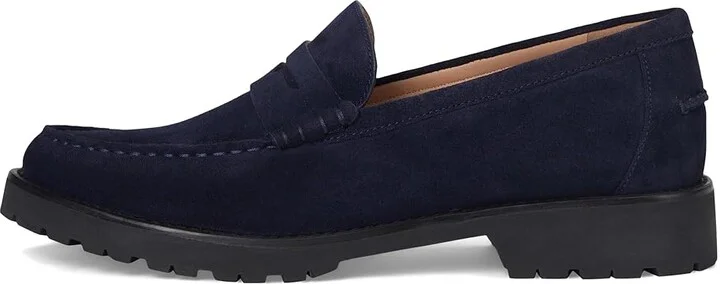 Cole Haan Treena Lug Loafers Women's Shoes Midnight Moon Suede : 11 B - Medium, Leather - Image 6
