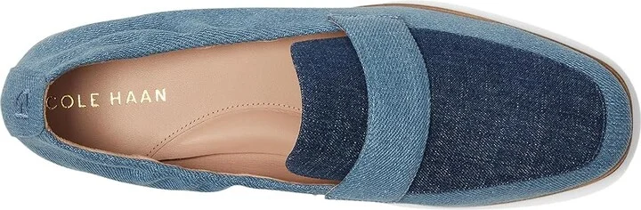 Cole Haan Trinnie Soft Loafers Women's Flat Shoes Light Denim/Dark Denim : 6 B - Medium, Leather - Image 2