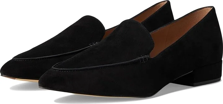 Cole Haan Valantina Loafer Women's Flat Shoes Black Suede : 8.5 B - Medium, Leather