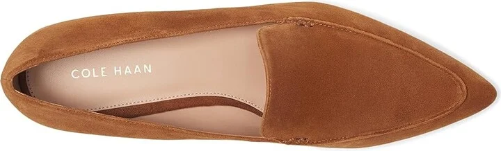 Cole Haan Valantina Loafer Women's Flat Shoes Tobacco Suede : 6 B - Medium, Leather - Image 2