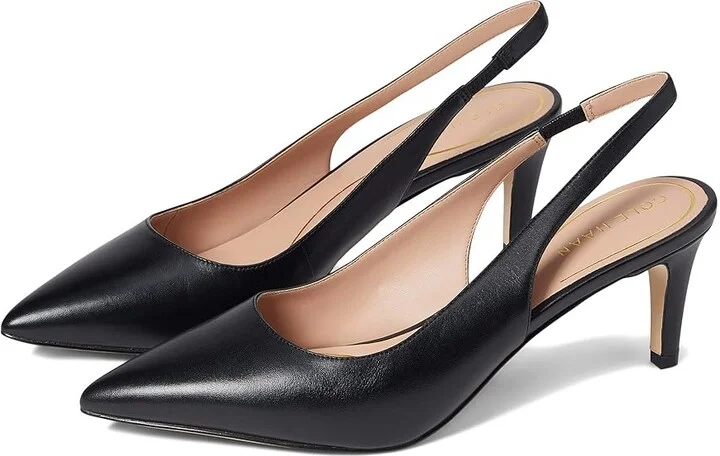 Cole Haan Vandam Sling Back Pump 65 mm Women's Shoes Black Leather : 10 B - Medium