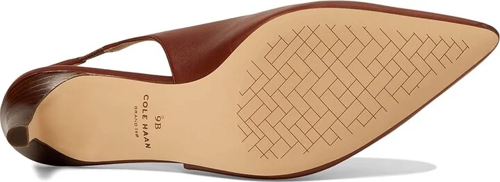 Cole Haan Vandam Sling Back Pump 65 mm Women's Shoes Dark Cuoio Leather : 7.5 B - Medium, Rubber/Leather - Image 3