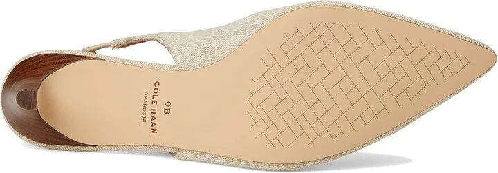 Cole Haan Vandam Sling Back Pump 65 mm Women's Shoes Natural Canvas : 7.5 B - Medium, Rubber/Leather - Image 3