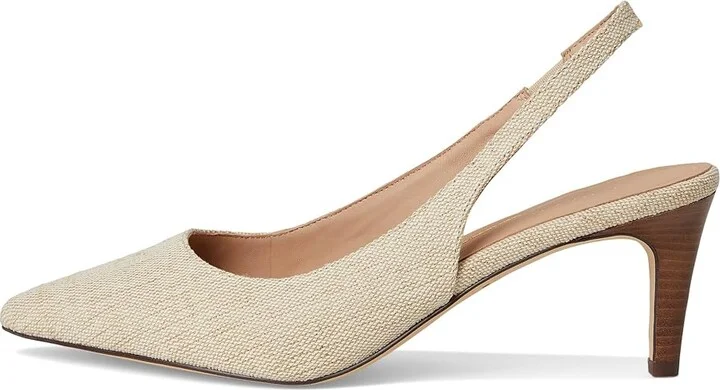 Cole Haan Vandam Sling Back Pump 65 mm Women's Shoes Natural Canvas : 7.5 B - Medium, Rubber/Leather - Image 6