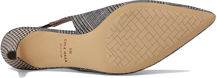 Cole Haan Vandam Sling Back Pump 65 mm Women's Shoes Plaid Textile : 10.5 B - Medium, Rubber/Leather - Image 3