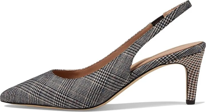 Cole Haan Vandam Sling Back Pump 65 mm Women's Shoes Plaid Textile : 10.5 B - Medium, Rubber/Leather - Image 5