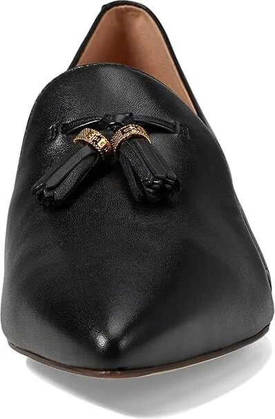 Cole Haan Vanya Tassel Flat Women's Flat Shoes Black Leather : 10 B - Medium, Leather/Rubber - Image 2
