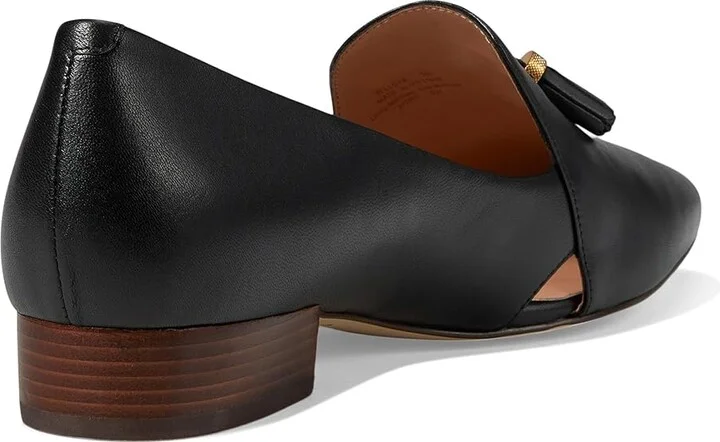 Cole Haan Vanya Tassel Flat Women's Flat Shoes Black Leather : 10 B - Medium, Leather/Rubber - Image 4
