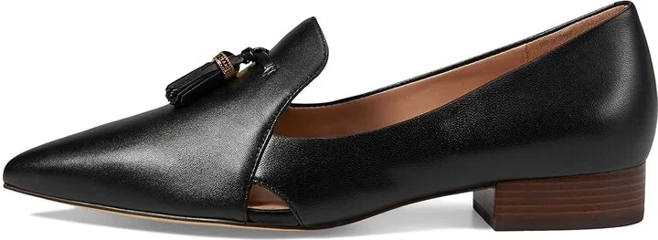Cole Haan Vanya Tassel Flat Women's Flat Shoes Black Leather : 10 B - Medium, Leather/Rubber - Image 5