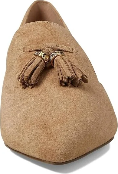 Cole Haan Vanya Tassel Flat Women's Flat Shoes Blush Tan Suede : 6.5 B - Medium, Leather/Rubber - Image 2