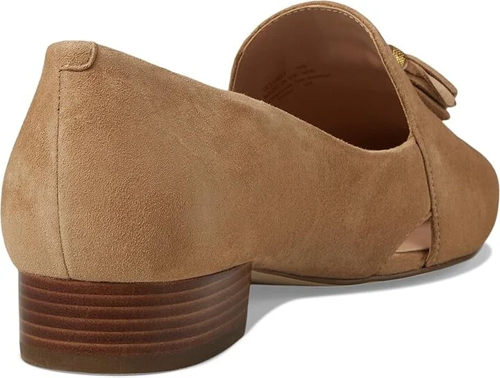Cole Haan Vanya Tassel Flat Women's Flat Shoes Blush Tan Suede : 6.5 B - Medium, Leather/Rubber - Image 4