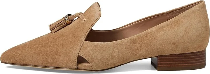 Cole Haan Vanya Tassel Flat Women's Flat Shoes Blush Tan Suede : 6.5 B - Medium, Leather/Rubber - Image 5