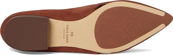 Cole Haan Vanya Tassel Flat Women's Flat Shoes Dark Cuoio Suede : 6 B - Medium, Leather/Rubber - Image 3