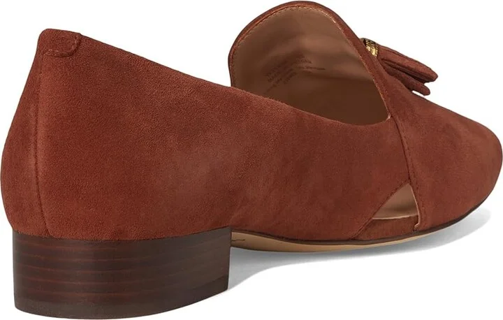 Cole Haan Vanya Tassel Flat Women's Flat Shoes Dark Cuoio Suede : 6 B - Medium, Leather/Rubber - Image 4