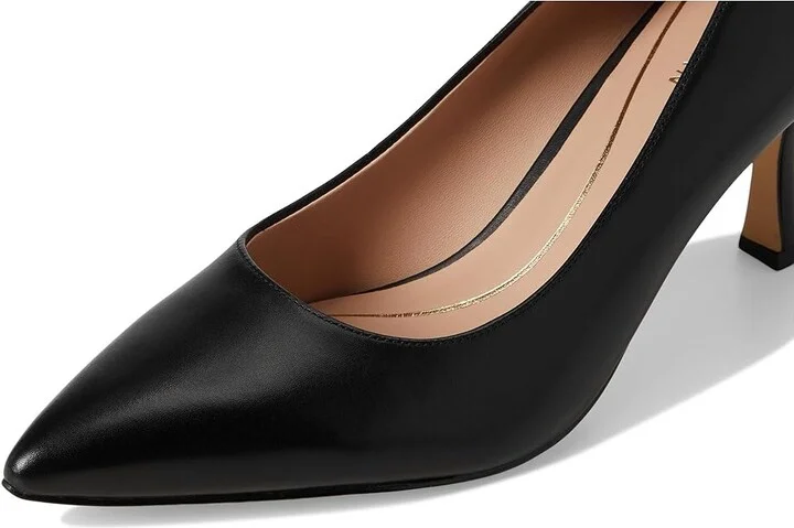 Cole Haan Vivica Pointed Toe Pumps High Women's Heels Black Leather : 8.5 B - Medium - Image 7