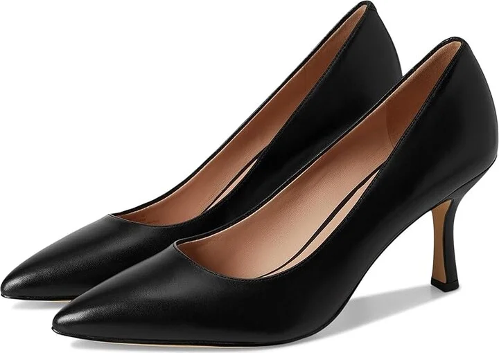 Cole Haan Vivica Pointed Toe Pumps High Women's Heels Black Leather : 8.5 B - Medium