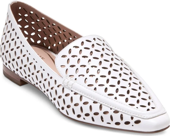 White Perforated Leather