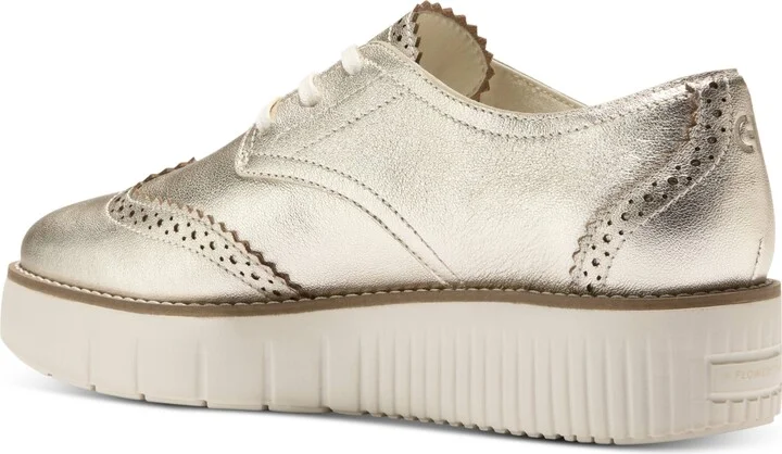 Cole Haan Women's Grand City Platform Oxford Flats - Gold Talca, Ivory - Image 3