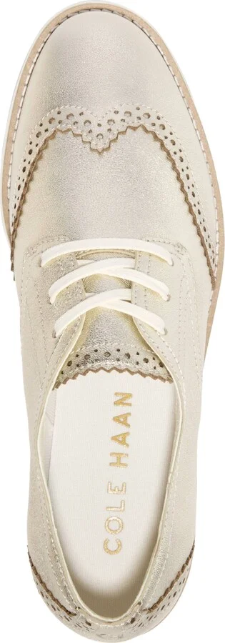 Cole Haan Women's Grand City Platform Oxford Flats - Gold Talca, Ivory - Image 4