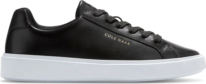 Cole Haan Women's Grand Crosscourt Daily Lace-Up Low-Top Sneakers - Black, White - Image 2