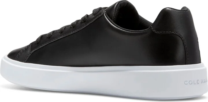 Cole Haan Women's Grand Crosscourt Daily Lace-Up Low-Top Sneakers - Black, White - Image 3