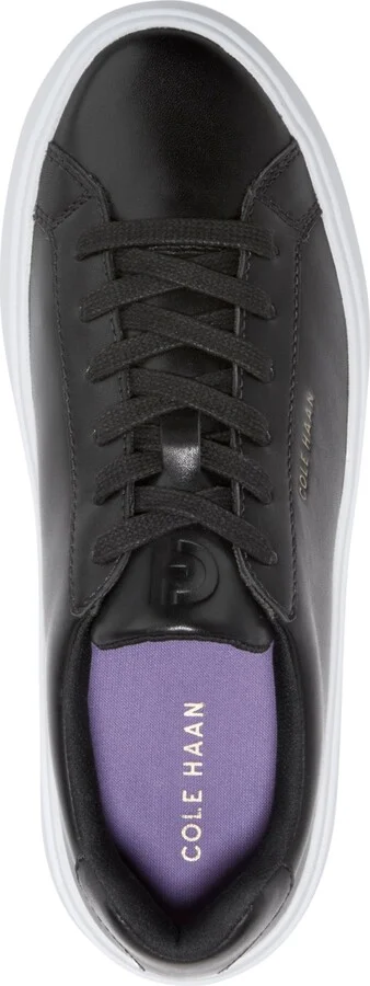 Cole Haan Women's Grand Crosscourt Daily Lace-Up Low-Top Sneakers - Black, White - Image 4