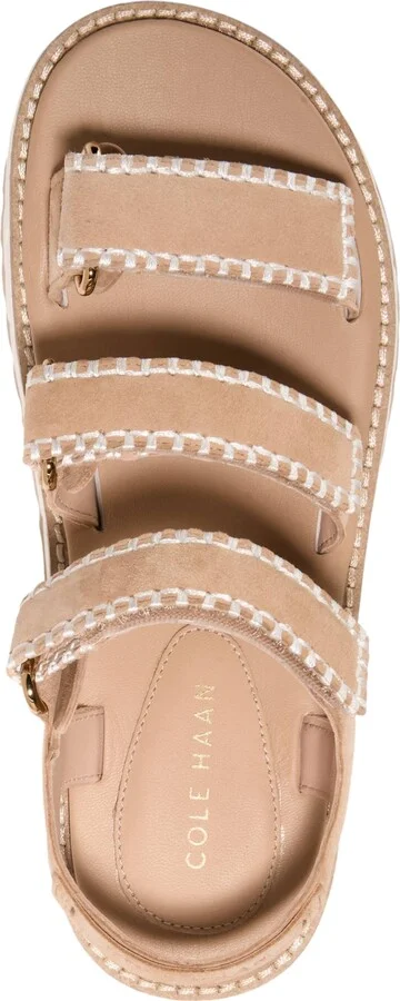 Cole Haan Women's Grandpro Daylin Triple Strap Wedge Sandals - Tuscan Sand Suede, Ivory - Image 4