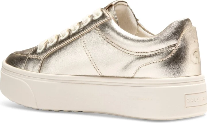 Cole Haan Women's Grandpro Max Platform Sneakers - Soft Gold Metallic, Ivory - Image 3