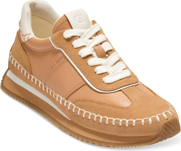 Cole Haan Women's Grandpro Premier Runner Sneakers - Biscuit, Suede, Ivory