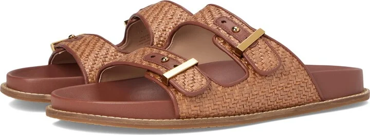Tan Raffia/Dark Cuoio Leather