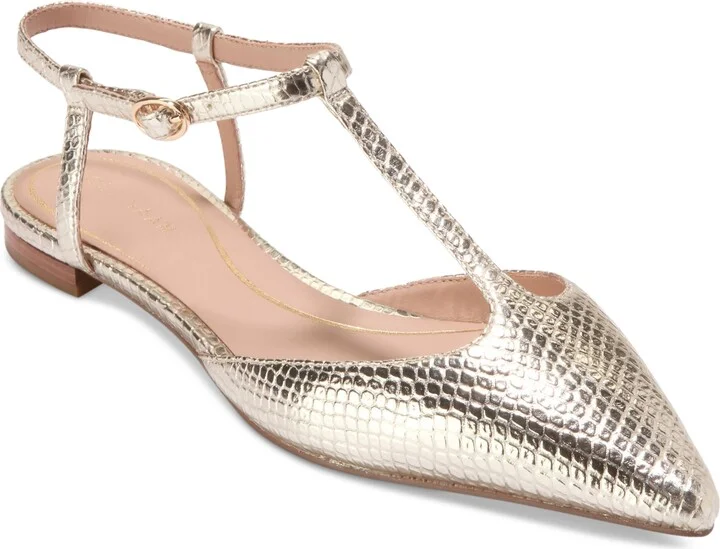 Gold Snake Print Leather