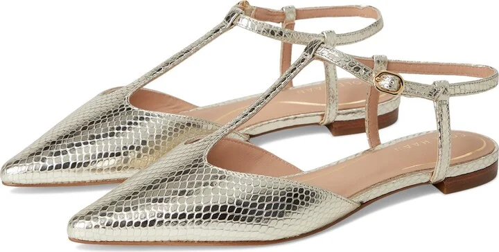 Gold Snake Print Leather