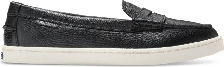 Cole Haan Women's Nantucket Penny Loafer Flats - Dutch Blue Suede, White - Image 10