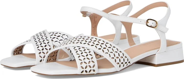 White Perforated Leather