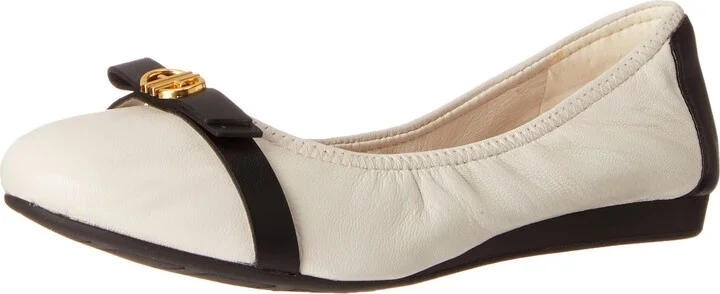 Ivory/Black Leather