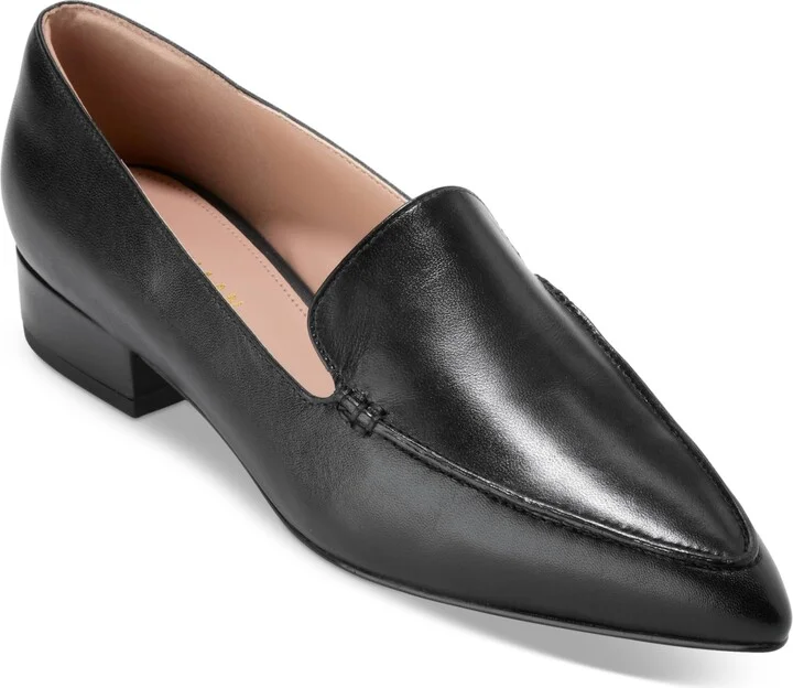 Cole Haan Women's Valantina Pointed Toe Block Heel Loafers
